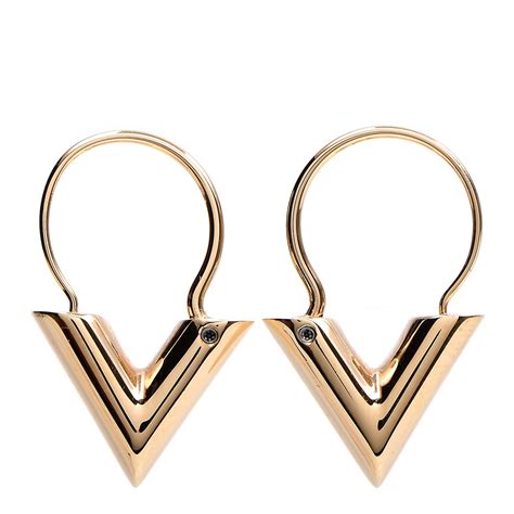 louis vuitton earrings essential v|louis vuitton v earrings gold.